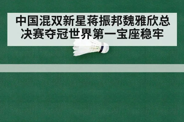 中国混双新星蒋振邦魏雅欣总决赛夺冠世界第一宝座稳牢